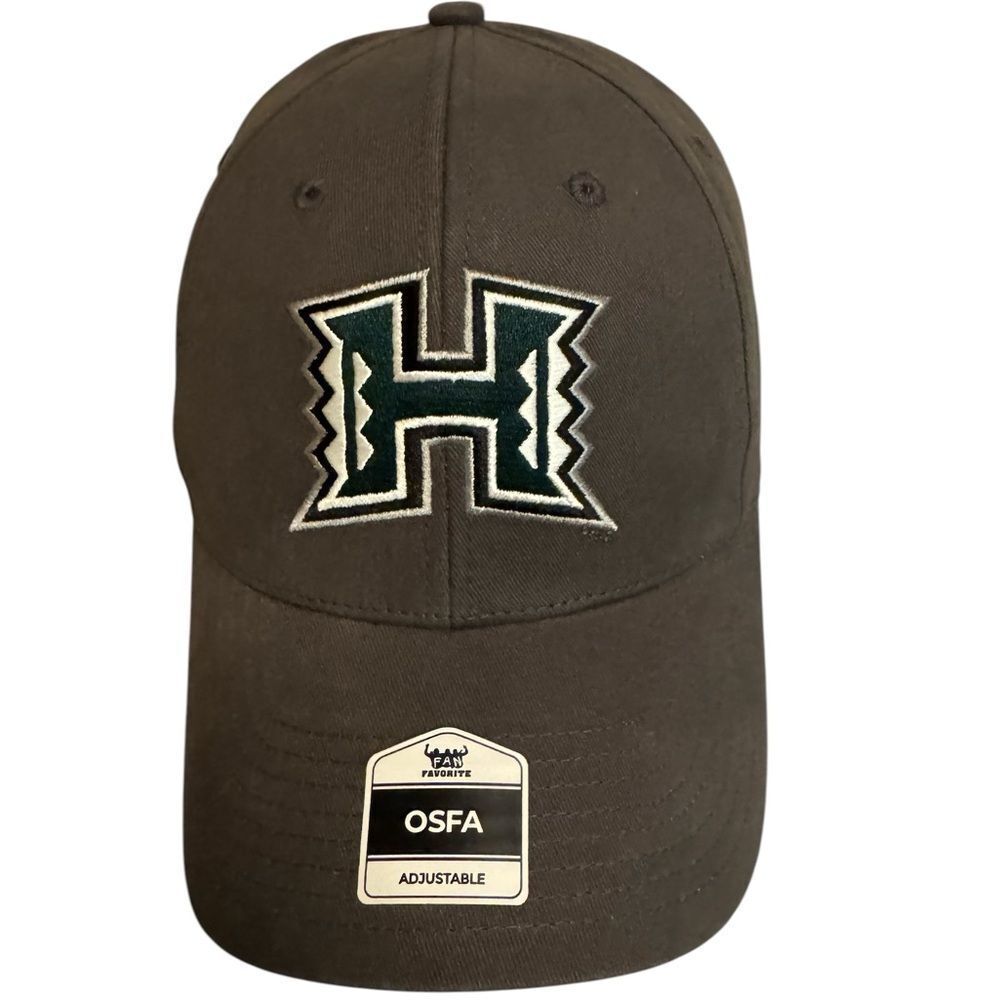 University of Hawaii Rainbow Warriors Hat Adjustable OSFA Green H Cap NCAA